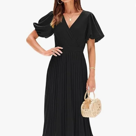 princess polly baby blue dress Long Sleeve Maxi Dress in Black main image 0